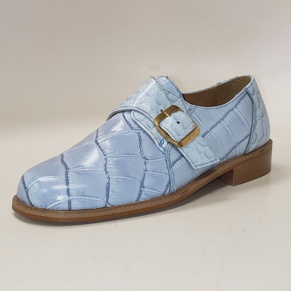 Basini Executive Faux Gator Leather Oxfords
